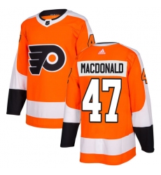 Men's Adidas Philadelphia Flyers #47 Andrew MacDonald Authentic Orange Home NHL Jersey