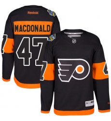 Men's Reebok Philadelphia Flyers #47 Andrew MacDonald Premier Black 2017 Stadium Series NHL Jersey