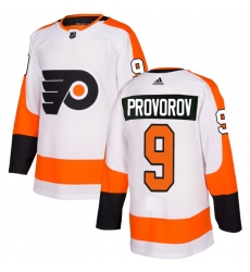 Women's Adidas Philadelphia Flyers #9 Ivan Provorov Authentic White Away NHL Jersey