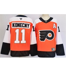 Men's Philadelphia Flyers #11 Travis Konecny Orange 2024 Stitched Jersey