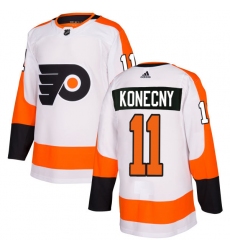 Women's Adidas Philadelphia Flyers #11 Travis Konecny Authentic White Away NHL Jersey