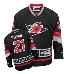 Youth Reebok Carolina Hurricanes #21 Lee Stempniak Authentic Black Third NHL Jersey