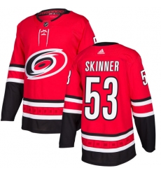 Men's Adidas Carolina Hurricanes #53 Jeff Skinner Authentic Red Home NHL Jersey