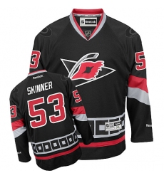 Women's Reebok Carolina Hurricanes #53 Jeff Skinner Premier Black Third NHL Jersey