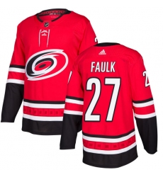 Men's Adidas Carolina Hurricanes #27 Justin Faulk Authentic Red Home NHL Jersey