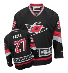 Women's Reebok Carolina Hurricanes #27 Justin Faulk Authentic Black Third NHL Jersey