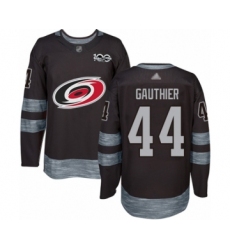 Men's Carolina Hurricanes #44 Julien Gauthier Authentic Black 1917-2017 100th Anniversary Hockey Jersey