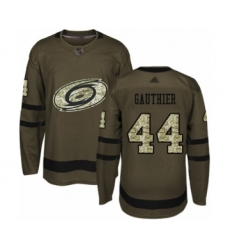 Men's Carolina Hurricanes #44 Julien Gauthier Authentic Green Salute to Service Hockey Jersey