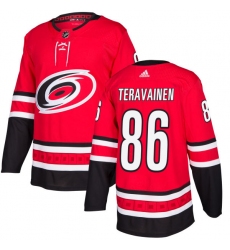 Men's Adidas Carolina Hurricanes #86 Teuvo Teravainen Premier Red Home NHL Jersey