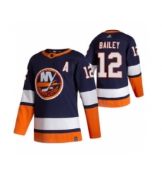 Men's New York Islanders #12 Josh Bailey Navy Blue 2020-21 Reverse Retro Alternate Hockey Jersey