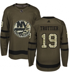 Men's Adidas New York Islanders #19 Bryan Trottier Premier Green Salute to Service NHL Jersey