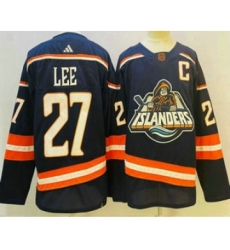 Men's New York Islanders #27 Anders Lee Blue 2022 Reverse Retro Stitched Jersey