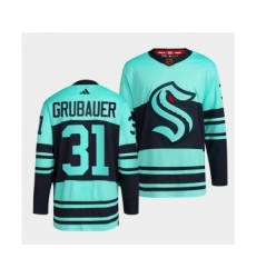 Men's Seattle Kraken #31 Philipp Grubauer Ice Blue 2022-23 Reverse Retro Stitched Jersey