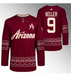 Men's Arizona Coyotes #9 Clayton Keller Garnet Alternate Pro Jersey