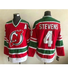 Men's New Jersey Devils #4 Scott Stevens Red Stitched Jersey