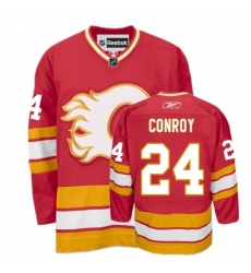 Youth Reebok Calgary Flames #24 Craig Conroy Premier Red Third NHL Jersey