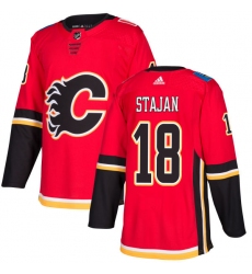 Youth Adidas Calgary Flames #18 Matt Stajan Authentic Red Home NHL Jersey