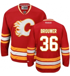 Women's Reebok Calgary Flames #36 Troy Brouwer Premier Red Third NHL Jersey