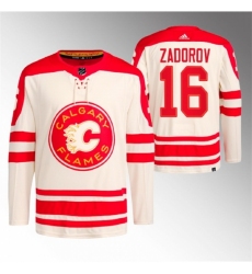 Men's Calgary Flames #17 Nikita Zadorov 2023 Cream Heritage Classic Primegreen Stitched Jersey