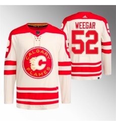 Men's Calgary Flames #52 MacKenzie Weegar 2023 Cream Heritage Classic Primegreen Stitched Jersey