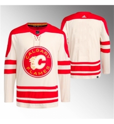 Men's Calgary Flames Blank 2023 Cream Classic Primegreen Stitched Jersey