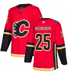 Men's Adidas Calgary Flames #25 Joe Nieuwendyk Premier Red Home NHL Jersey