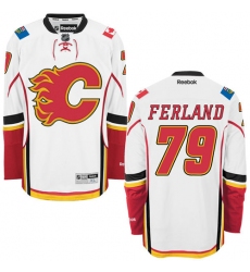 Women's Reebok Calgary Flames #79 Michael Ferland Authentic White Away NHL Jersey