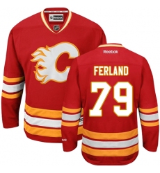 Youth Reebok Calgary Flames #79 Michael Ferland Authentic Red Third NHL Jersey