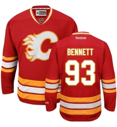 Women's Reebok Calgary Flames #93 Sam Bennett Authentic Red Third NHL Jersey