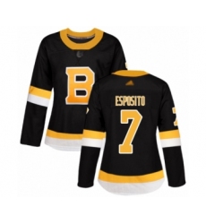 Women's Boston Bruins #7 Phil Esposito Authentic Black Alternate Hockey Jersey