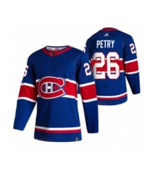 Men's Montreal Canadiens #26 Jeff Petry Blue 2020-21 Reverse Retro Alternate Hockey Jersey