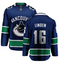 Men's Vancouver Canucks #16 Trevor Linden Fanatics Branded Blue Home Breakaway NHL Jersey