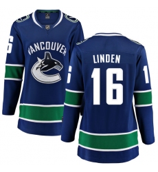 Women's Vancouver Canucks #16 Trevor Linden Fanatics Branded Blue Home Breakaway NHL Jersey