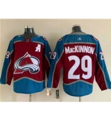 Men's Colorado Avalanche #29 Nathan MacKinnon With A Ptach Burgundy Stitched Jersey