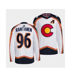 Men's Colorado Avalanche #96 Mikko Rantanen White 2022-23 Reverse Retro Stitched Jersey