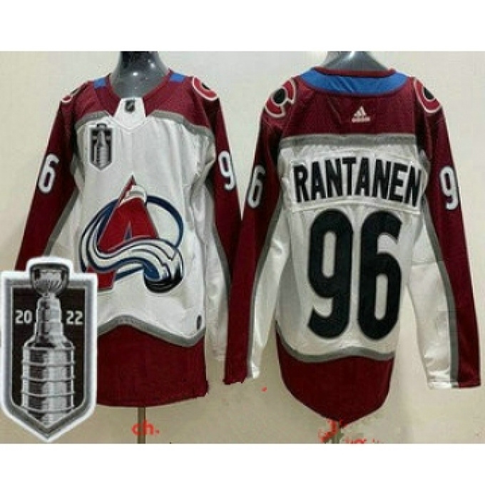 Men's Colorado Avalanche #96 Mikko Rantanen White 2022 Stanley Cup Stitched Jersey