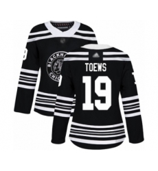 Women's Chicago Blackhawks #19 Jonathan Toews Authentic Black Alternate Hockey Jersey