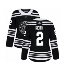 Women's Chicago Blackhawks #2 Duncan Keith Authentic Black Alternate Hockey Jersey