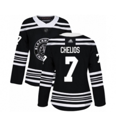 Women's Chicago Blackhawks #7 Chris Chelios Authentic Black Alternate Hockey Jersey