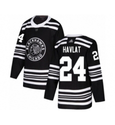 Men's Chicago Blackhawks #24 Martin Havlat Authentic Black Alternate Hockey Jersey