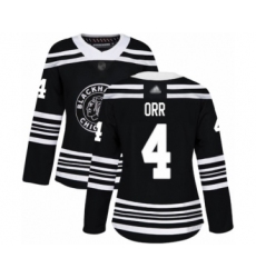 Women's Chicago Blackhawks #4 Bobby Orr Authentic Black Alternate Hockey Jersey