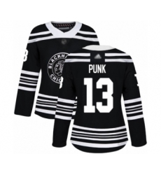 Women's Chicago Blackhawks #13 CM Punk Authentic Black Alternate Hockey Jersey