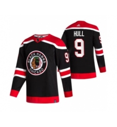 Men's Chicago Blackhawks #9 Bobby Hull Black 2020-21 Reverse Retro Alternate Hockey Jersey