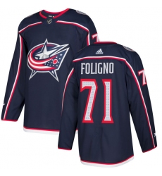 Youth Adidas Columbus Blue Jackets #71 Nick Foligno Premier Navy Blue Home NHL Jersey