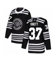 Men's Chicago Blackhawks #37 Graham Knott Authentic Black Alternate Hockey Jersey