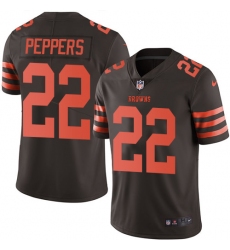 Men's Nike Cleveland Browns #22 Jabrill Peppers Limited Brown Rush Vapor Untouchable NFL Jersey