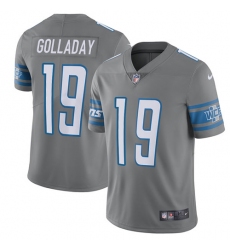 Men's Nike Detroit Lions #19 Kenny Golladay Elite Steel Rush Vapor Untouchable NFL Jersey