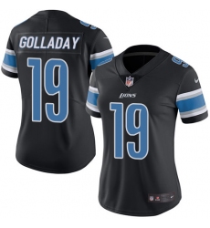 Women's Nike Detroit Lions #19 Kenny Golladay Limited Black Rush Vapor Untouchable NFL Jersey