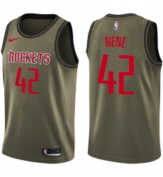 Youth Nike Houston Rockets #42 Nene Swingman Green Salute to Service NBA Jersey