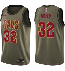 Men's Nike Cleveland Cavaliers #32 Jeff Green Swingman Green Salute to Service NBA Jersey